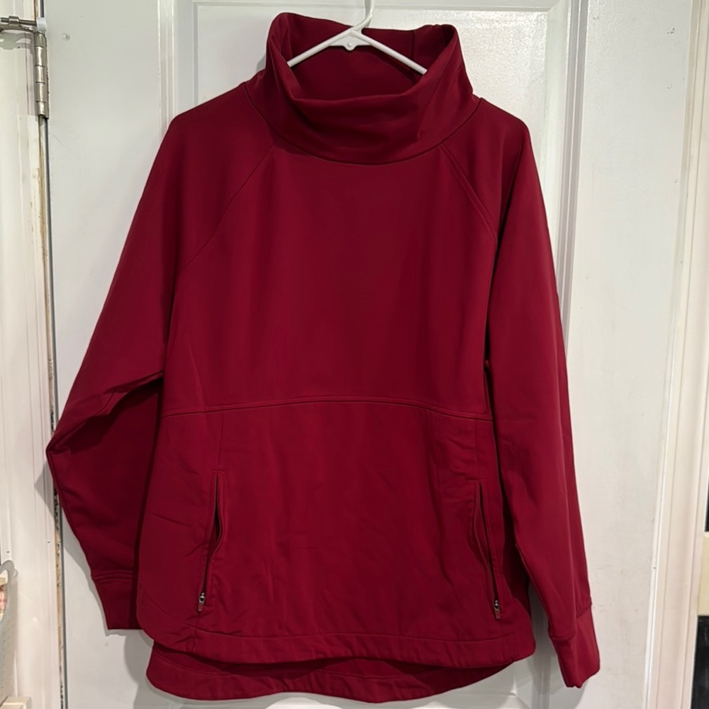 Lou & Grey Burgundy Cowl Neck Top